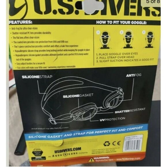 𝅺3-Pack Recreation Swim Goggles Juniors 6+ Shatter Resistant Anti-Fog Silicone - Picture 2 of 2